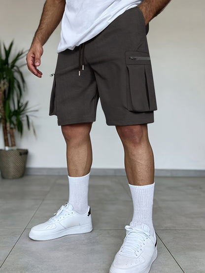 Herren Cargo Shorts Reißverschluss Taschen Funktionale Sommerhose