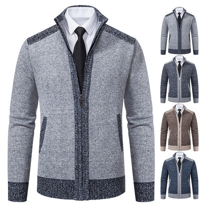 Herren Strickjacke Gesteppt Warm mit Kragen und Taschen - BerlinGlamour
