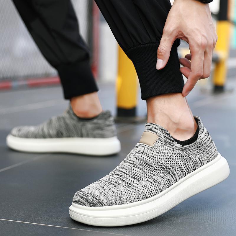 Damen Sneaker Atmungsaktiv Slip-On Bequem Schwarz
