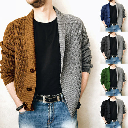 Herren Strickjacke Modern mit Großknöpfen und Struktur