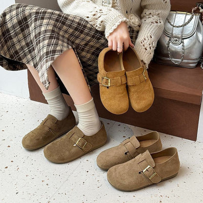 Damen Slipper Wildleder Komfort Schuhe Heidi Stil