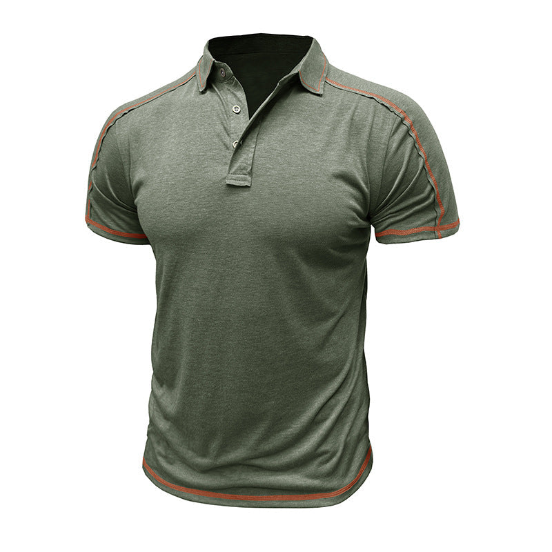Herren Poloshirt Sportlich Kontrastnähte Modern