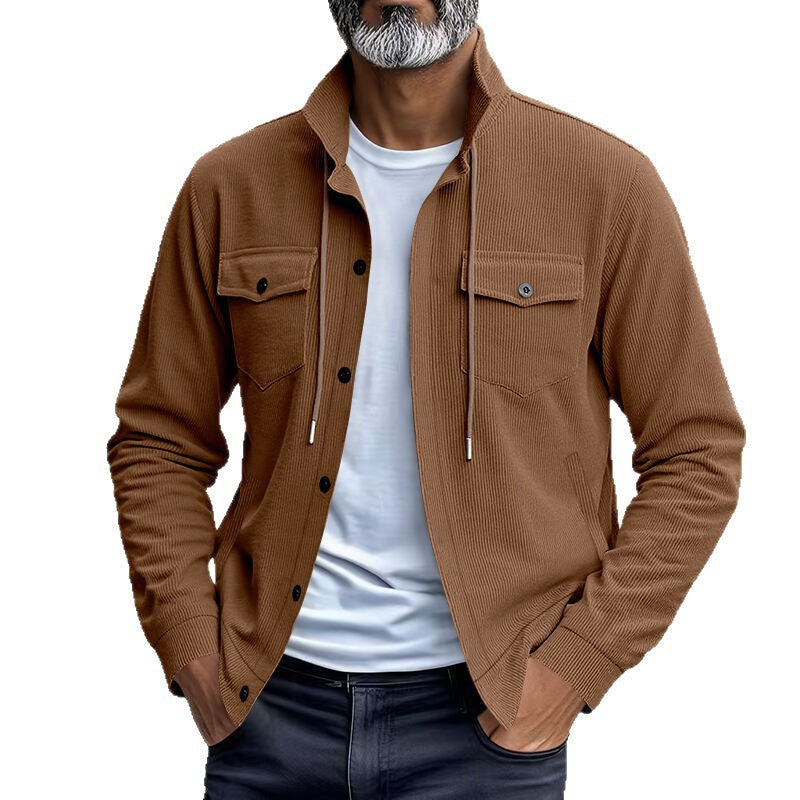 Herren Cordjacke Stehkragen Praktisch Modern