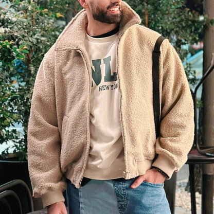 Herren Fleecejacke Warm Kuschelig mit Taschen - BerlinGlamour