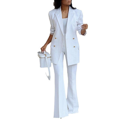 Damen Blazer-Set Elegant mit weitem Bein und Taillengürtel