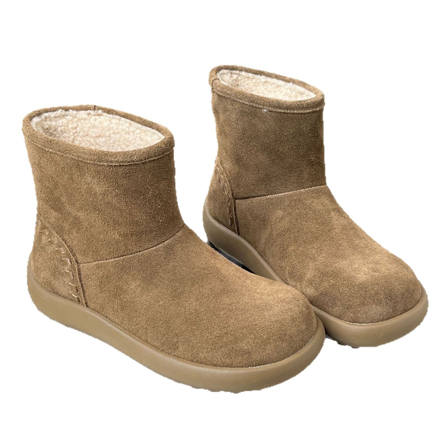 Damen Winterstiefel Bequem Wildleder Kuschelig Warm