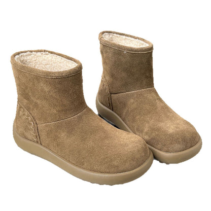 Damen Winterstiefel Bequem Wildleder Kuschelig Warm