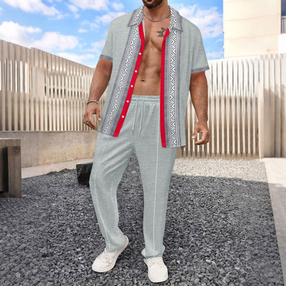 Herren Freizeithemd Modern mit Druck und atmungsaktiver Baumwolle