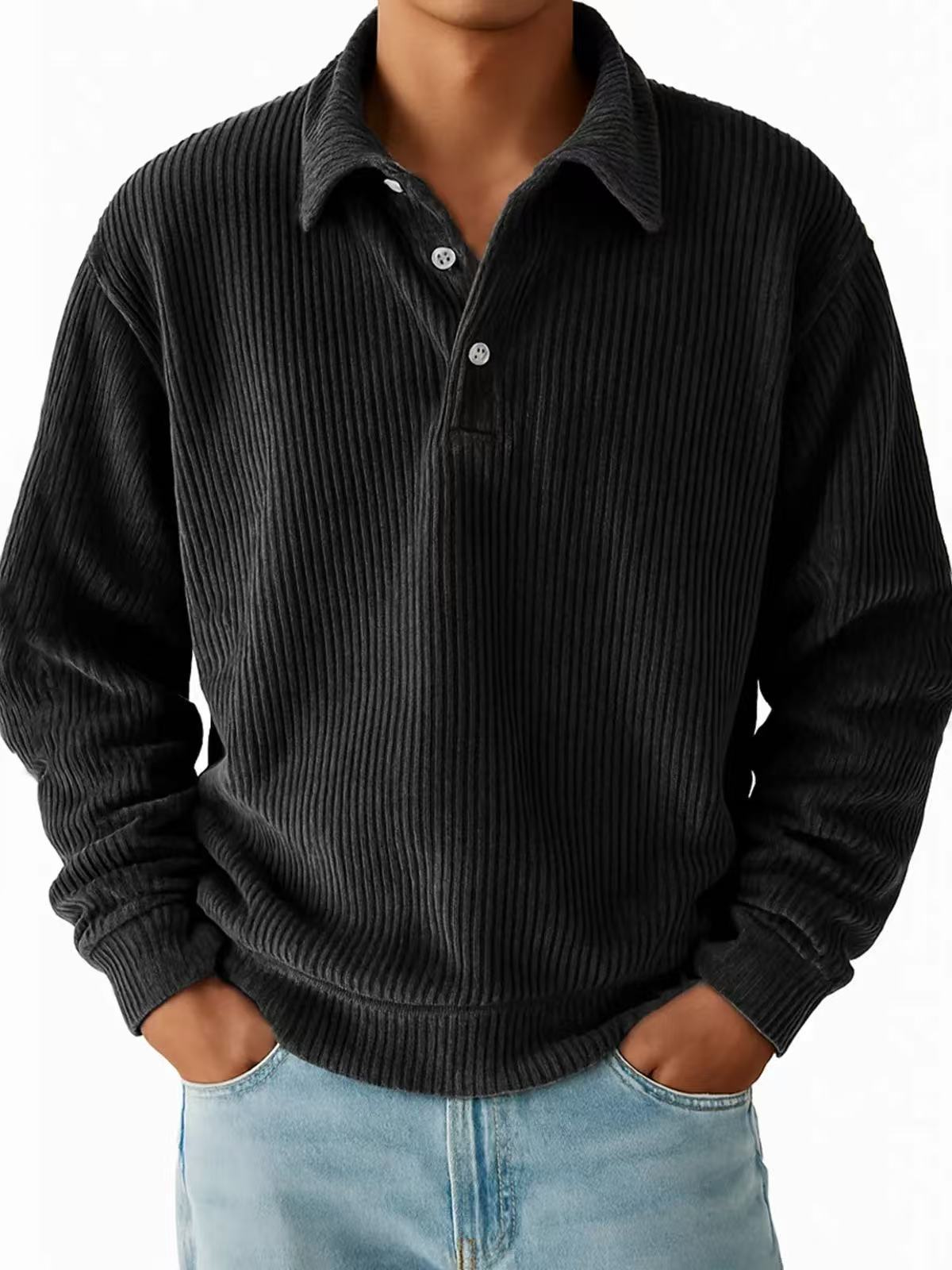 Herren Poloshirt Klassisch Rippstruktur Slim Fit