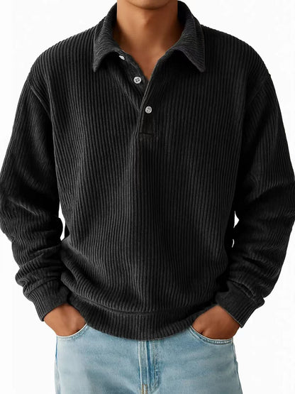 Herren Poloshirt Klassisch Rippstruktur Slim Fit