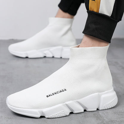 Damen Sneaker Slip-On Hoch Strick Bequem Mode