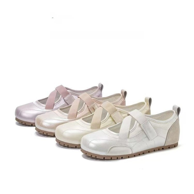 Damen Ballerinas Weich Bequem Klettverschluss - BerlinGlamour