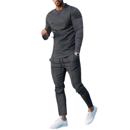 Herren Langarmshirt Freizeit Modern mit Jogginghose