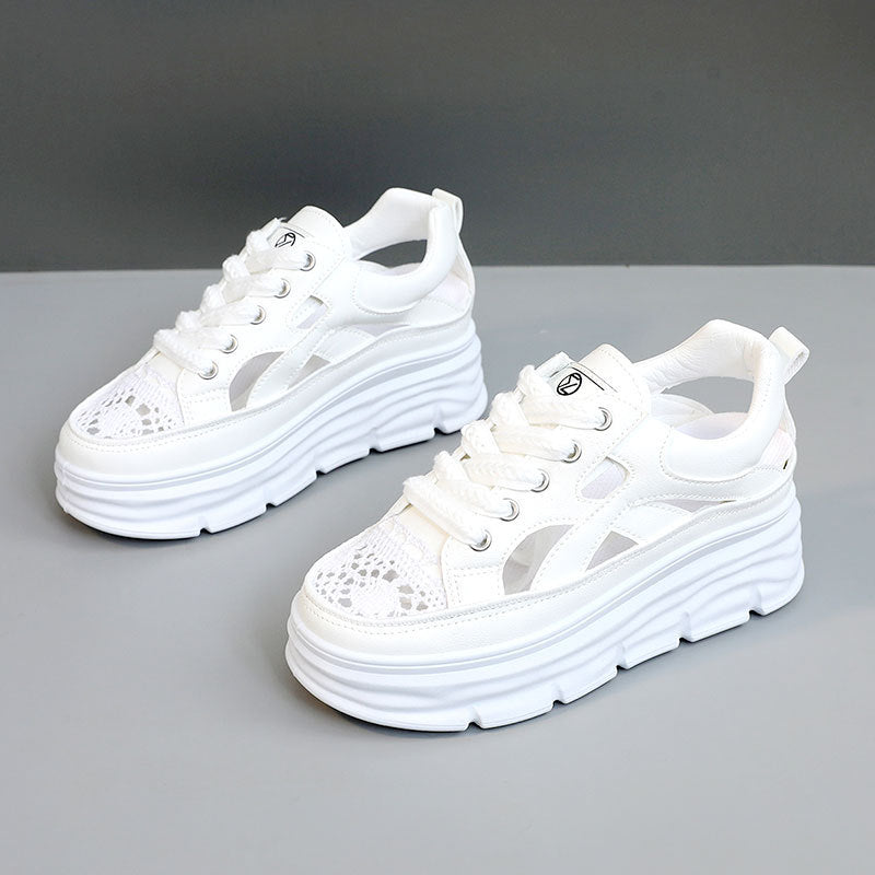 Damen Plateau Sneaker Atmungsaktiv Modern Mesh