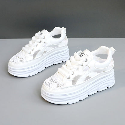Damen Plateau Sneaker Atmungsaktiv Modern Mesh