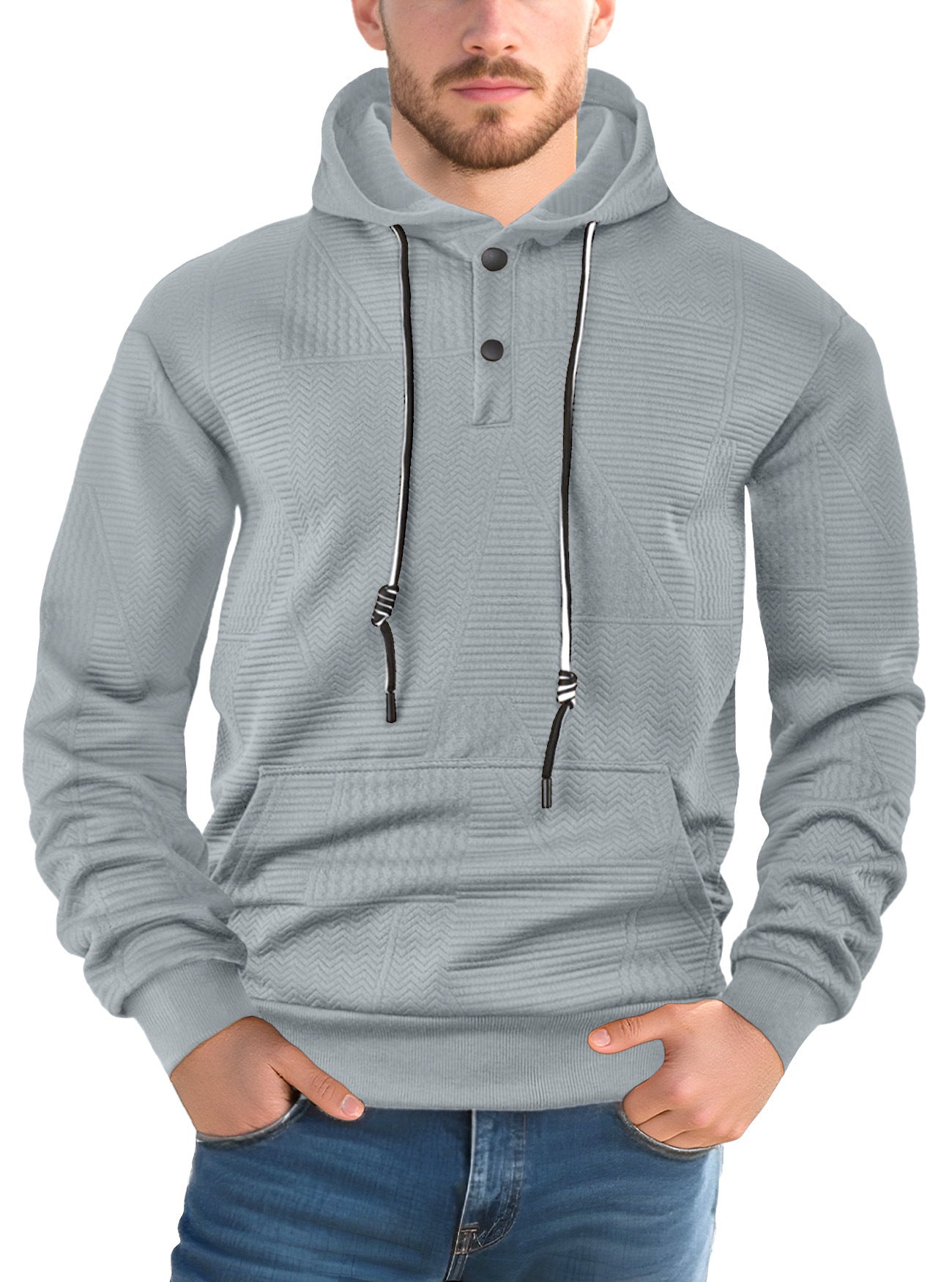 Herren Hoodie Strukturiert Modern Urban Style