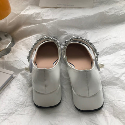 Damen Schuhe Mary Jane Elegantes Design Metallic
