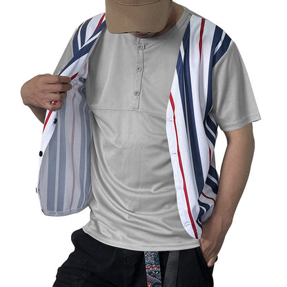 Herren Sportshirt Gestreift Überwurf Modern Sportlich