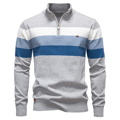 Herren Strickpullover Stehkragen Streifen Modern