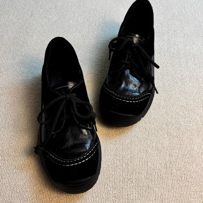 Damen Schnürschuhe Lederschuhe Bequem Modisch