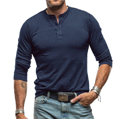 Herren Langarmshirt Modern Bequem Knopfleiste - BerlinGlamour