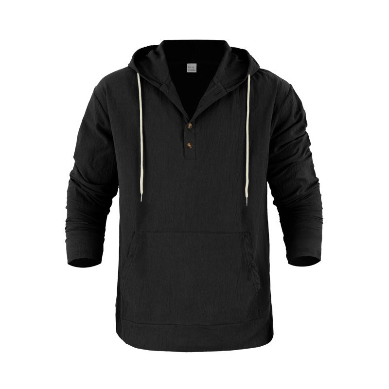 Herren Pullover Kapuze Knopfleiste Modern Stadtlook