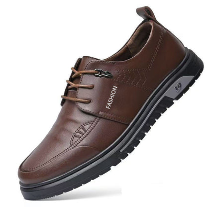 Herren Schnürschuhe Leder Elegant Rutschfest Schwarz