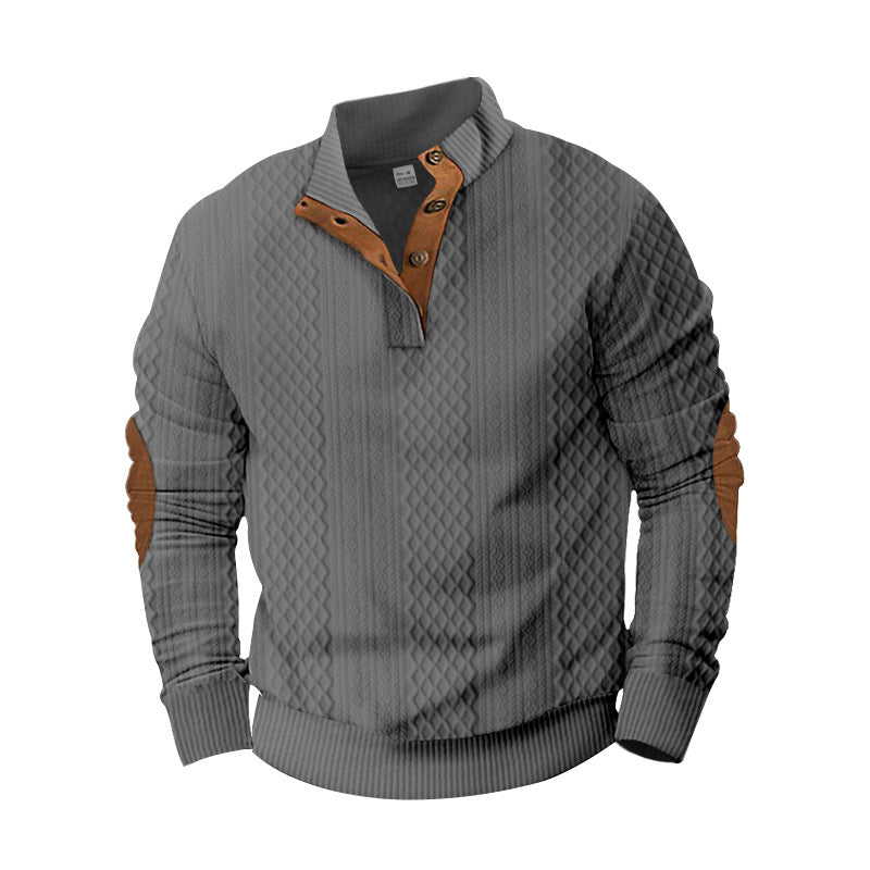 Strickpullover Herren Modern mit Knopfdesign und Struktur