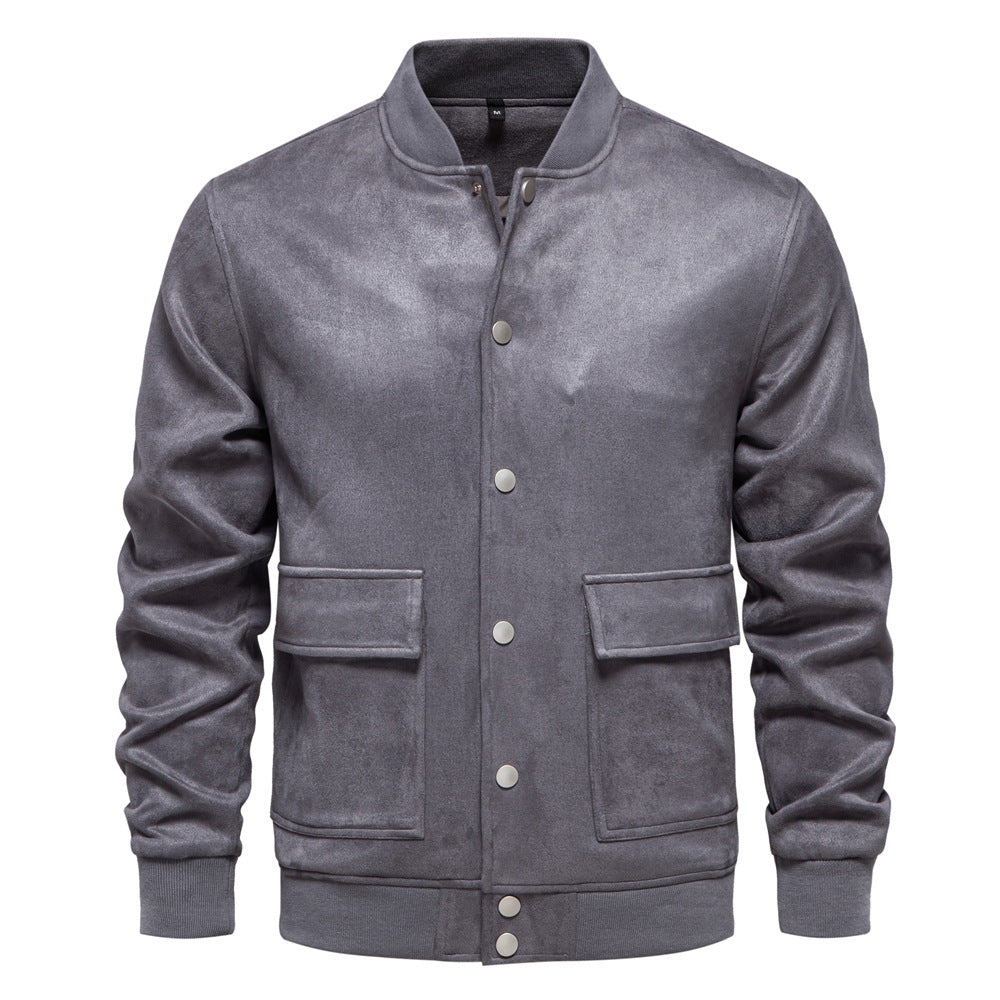 Herren Lederjacke Leicht Modern Mit Taschen