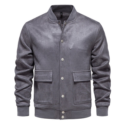 Herren Lederjacke Leicht Modern Mit Taschen
