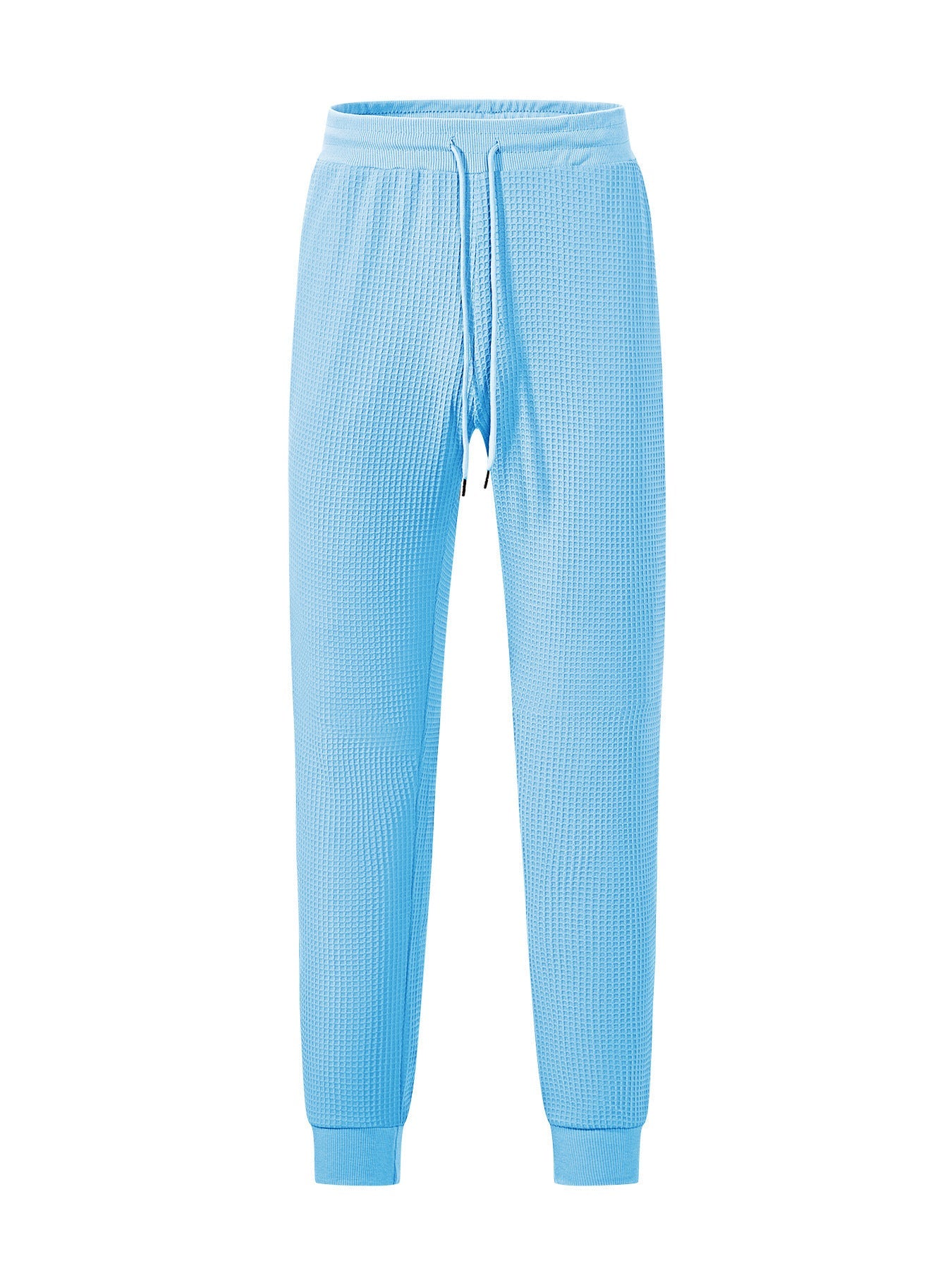 Herren Jogginghose Bequem Waffelmuster Schwarz