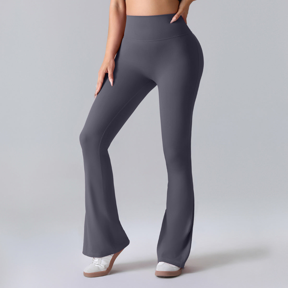 Fitnesshose Damengröße mit Hochem Bund Formende Leggings