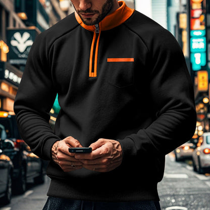 Herren Sweatjacke Stehkragen Reißverschluss Modern Sportlich