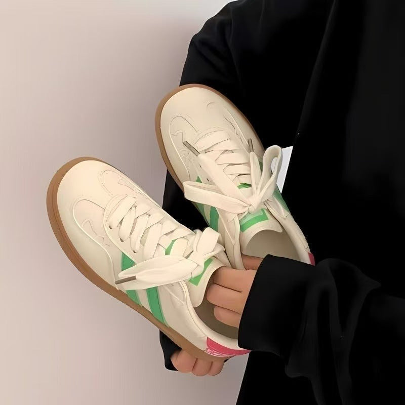 Damen Sneaker Blumen Dekor Weich Laufsohle - BerlinGlamour
