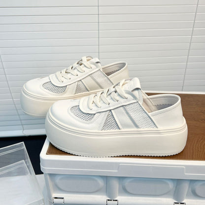 Damen Sneaker Netzstruktur Bequem Plattform Schuhe