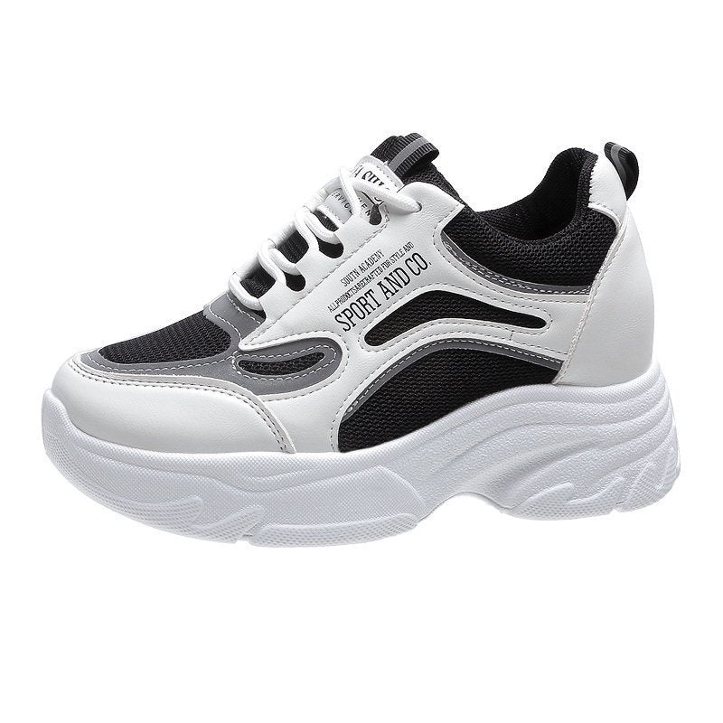 Damen Sneaker Sportlich Hohe Sohle Atmungsaktiv
