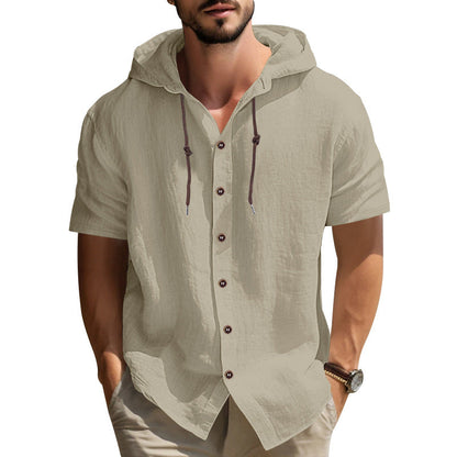 Herren Kapuzenhemd Kurzarm Modern Berlin Style