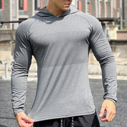 Herren Langarmshirt Sportlich Atmungsaktiv Mesh