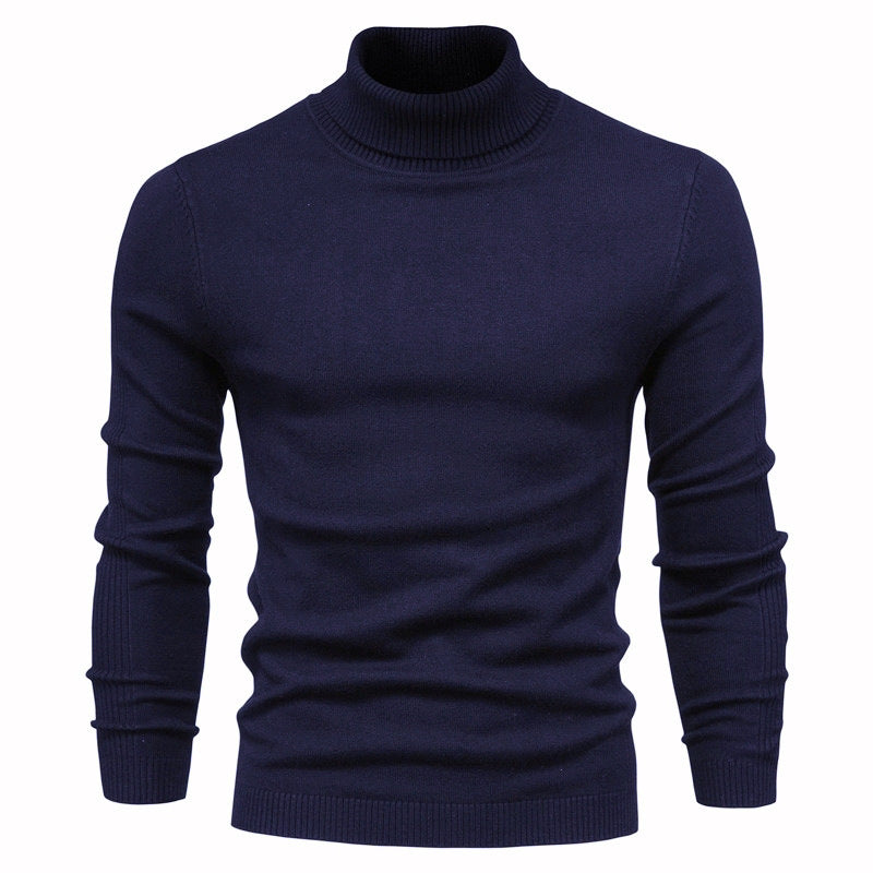 Herren Rollkragenpullover Merinowolle Weich Modern