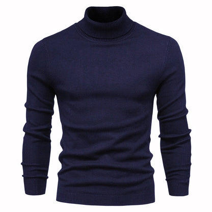 Herren Rollkragenpullover Merinowolle Weich Modern