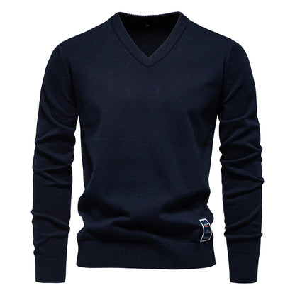 Herren Strickpullover V-Ausschnitt Fein Gestrickt Modern