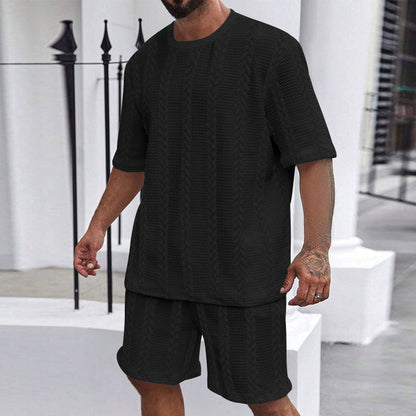 Herren T-Shirt und Shorts Set Sportlich Leicht Sommer