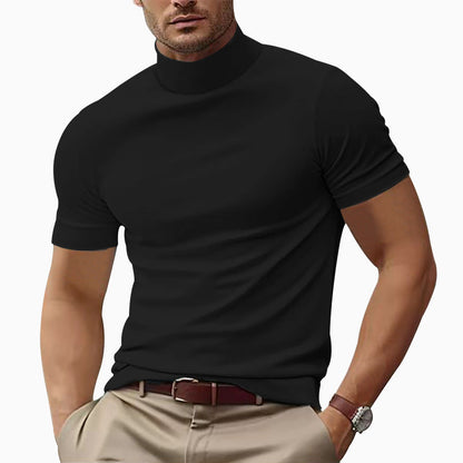 Herren T-Shirt Kurzarm Turtleneck Modern Berlin Style