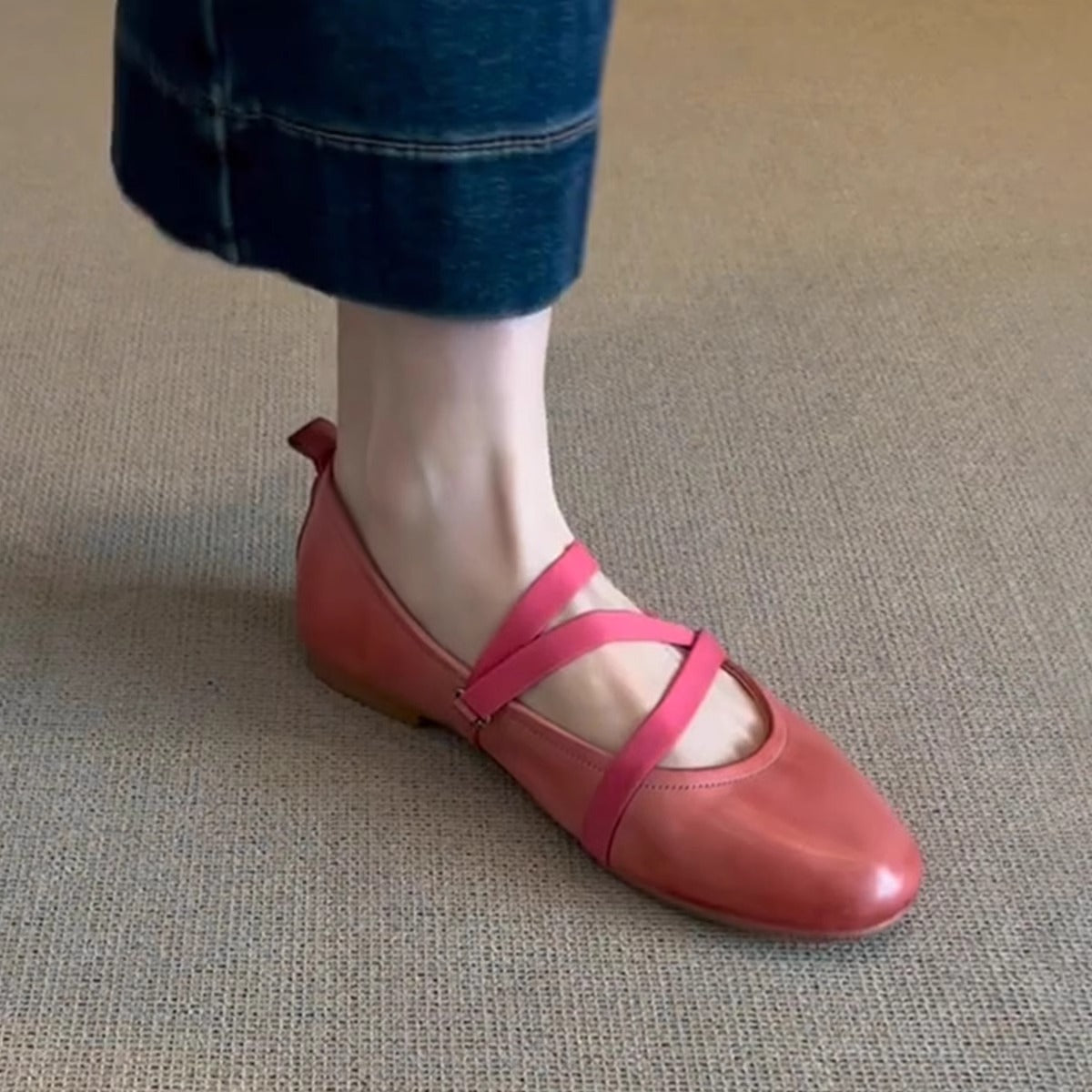 Damen Ballerinas Weich Bequem Elastisch