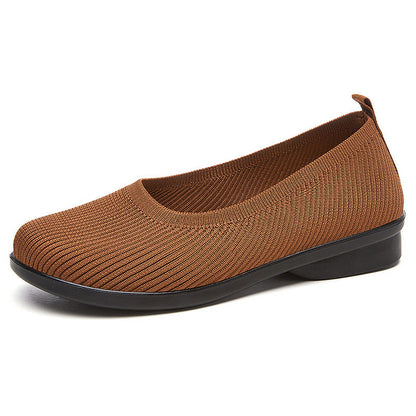 Damen Ballerinas Bequem Atmungsaktiv Strick Schuhe