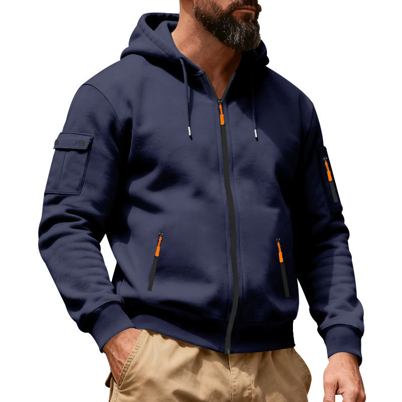 Herren Hoodie Sportlich mit Reißverschlusstaschen Modern