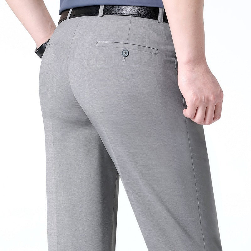Herren Anzughose Elegant Wollmix Schwarz Modern