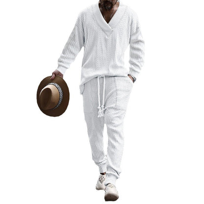 Herren Strickanzug Modern V-Ausschnitt mit Tasche