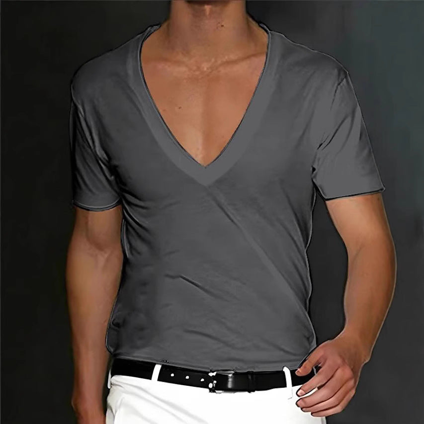 Herren T-Shirt V-Ausschnitt Slim Fit Premium Qualität