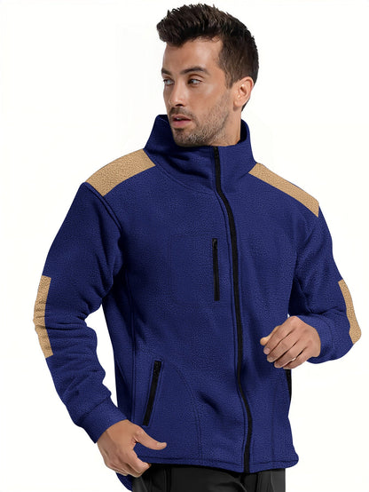 Herren Fleecejacke Reißverschlusstaschen Warm Sportlich